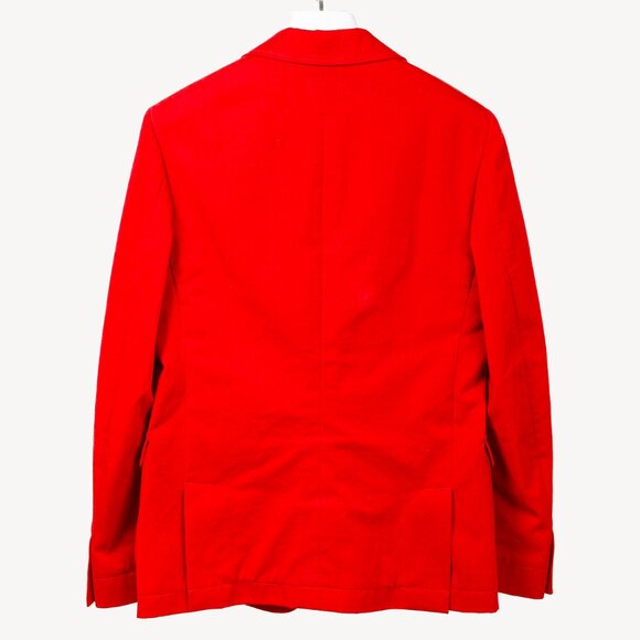Band of Outsiders Red Cotton-Twill Tailored Blazer - Picture 2 of 9